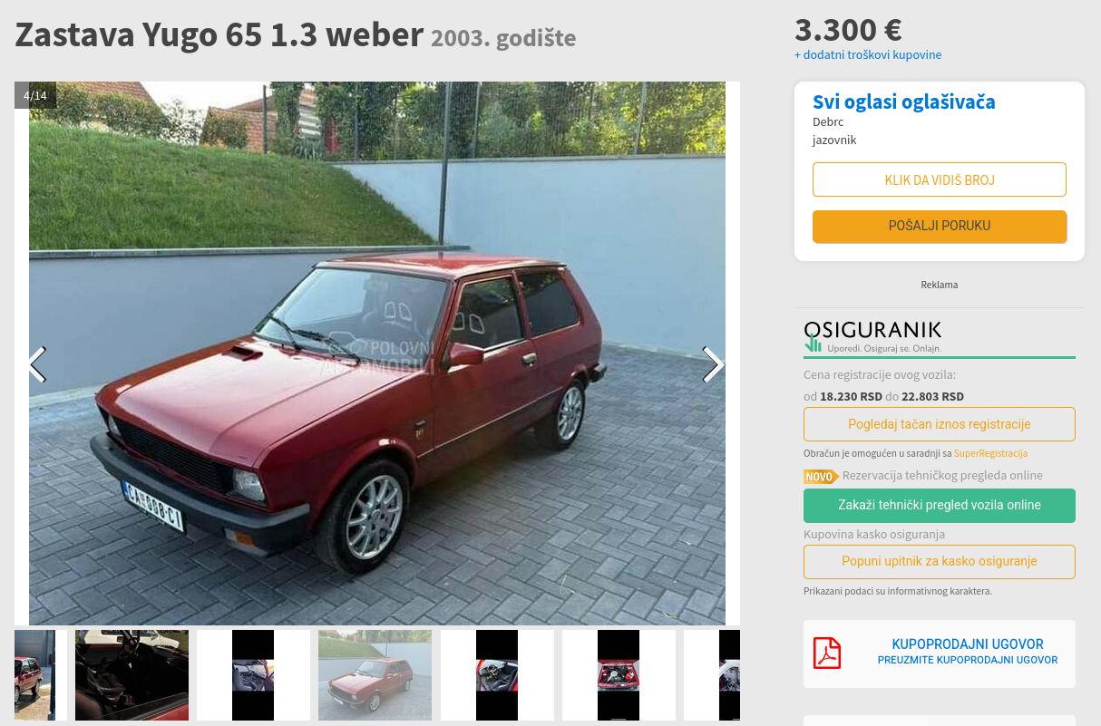 Zastava Yugo 65 1.3 Weber
